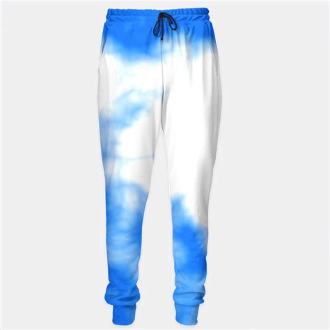 chanel sweatpants light blue with clouds|Pants .